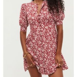 Reformation Laylin Red Floral Dress Size 4 NWT